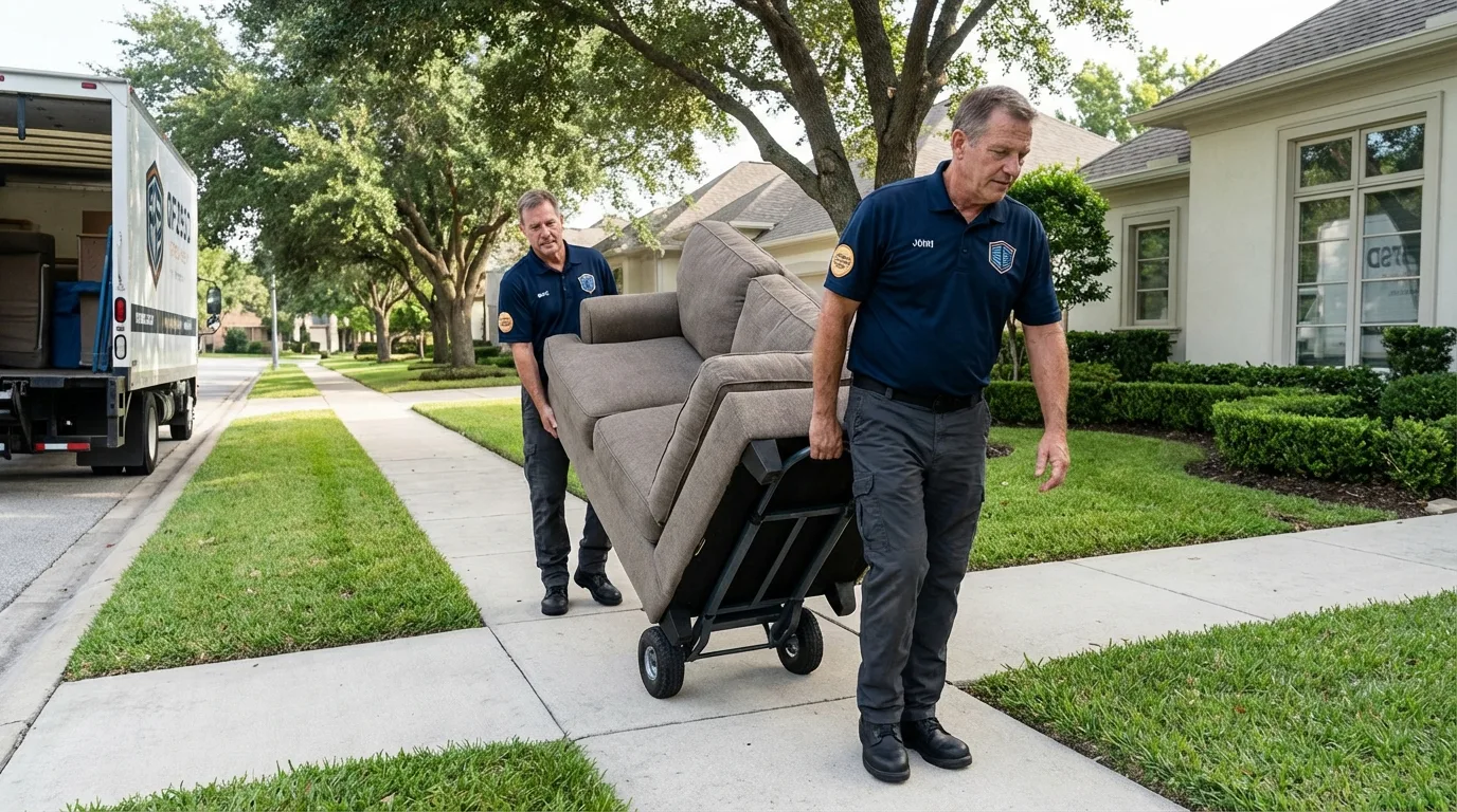 Local residential moving crew loading furniture in Hansville, WA
